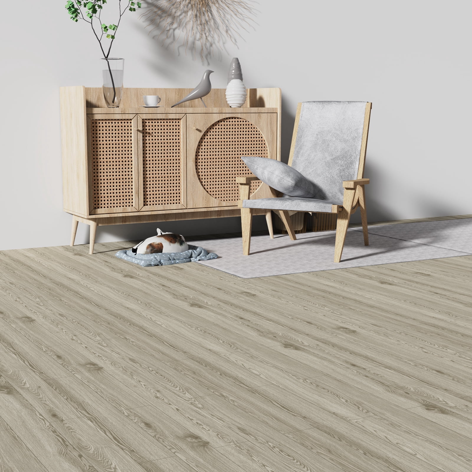 Vinyl Flooring Roll PVC Thickened Peel and Stick Floor Wood Plank Self Adhesive Flooring DIY 23.6" X 196" Maroon