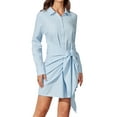 thumbnail image 2 of Lovito Elegant Plain Knot Wrap Delicate Texture/Cool and Comfortable Pencil Dress, 2 of 5