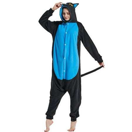 

PIKADINGNIS Kigurumi Onepiece Pajamas Adult Animal Cat Cosplay Onesie Women Men Couple Winter Pajamas Suit Anime Sleepwear Flannel Homewear