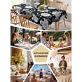 thumbnail image 5 of Black Flowers Table Cloth, Watercolor Vintage Floral Leaves Country Waterproof Tablecloth for Rectangle Tables, Reusable Washable Fabric Table Cover for Restaurant Kitchen Dining Tables 52"x70", 5 of 6