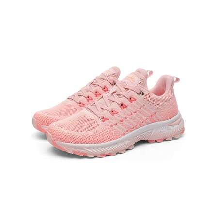 

SIMANLAN Ladies Running Shoe Breathable Sneakers Sport Athletic Shoes Womens Slip Resistant Flats Women Fitness Workout Trainers Pink 6