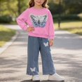 thumbnail image 3 of DJDLJWCJ 2 Piece Girls Casual Outfit Sets Bow Print Long Sleeve Crewneck Sweatshirt with Elastic Waist Wide Leg Pants Set Hot Pink Size 12M, 3 of 7