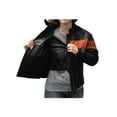 thumbnail image 3 of Redline Women's Orange Stripe Cowhide Leather Motorcycle Jacket, L-100B/O (2XL), 3 of 3