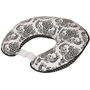 Bacati Classic Damask Nursing Pillow Cover, White/Black