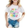 thumbnail image 1 of NINGMENG Hauts et T-Shirts pour Filles Enfants Été Rentrée Scolaire Imprimé Lettre Col Rond Manches Courtes T-Shirts Décontractés Amples, Blanc, 5-6 Ans, 1 of 4
