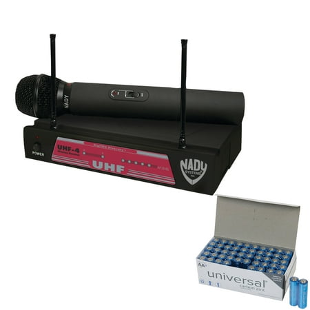 - Nady UHF 4 HT Ch. 11 UHF Single-Channel Professional Handheld Wireless Microphone System & UPG AA 50 Pack