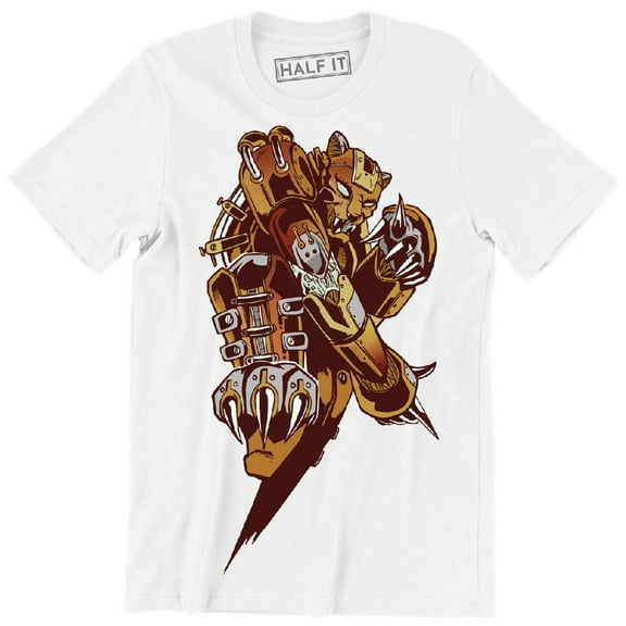Funny Steampunk Nice Robot Tiger In A Cool Pose Men's T-Shirt