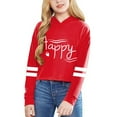 thumbnail image 2 of Solid color girls' sweatshirt Children Girls Long Sleeve Letters Solid Color Short Hoodie Hoodie Top For Large Children Girls Clothes, 2 of 4