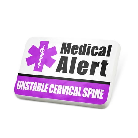 Porcelein Pin Medical Alert Purple UNSTABLE Cervical Spine Lapel Badge – NEONBLOND