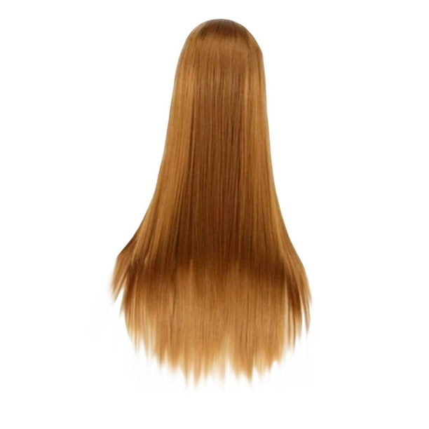 Vogacara Peluca chal largo y para mujer, colorido, media mano, alta temperatura, cubierta frontal de seda, disfraz sintético, Cosplay falso Cuidado del cabello Marron oscuro Vogacara CE015081-02