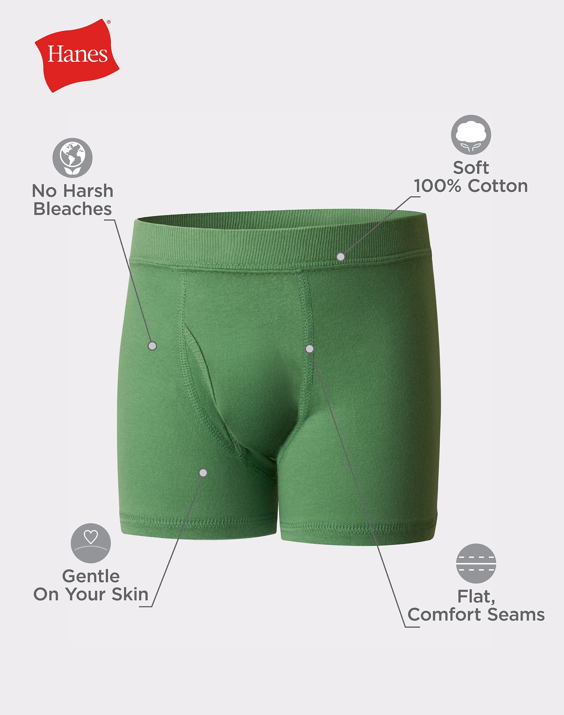 Hanes Toddler Boys' Pure Comfort Cotton Boxer Brief Underwear