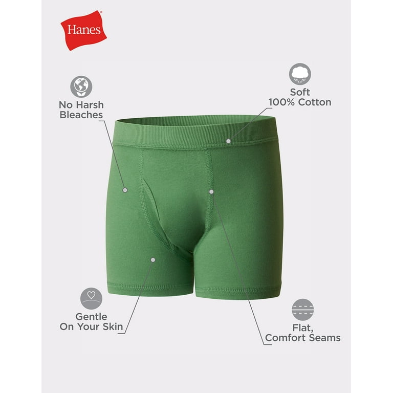 Hanes Toddler Boys' Pure Comfort Organic Cotton Boxer Brief Underwear,  Assorted, 10-Pack 2/3 