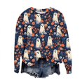 thumbnail image 6 of YUGYXL Halloween Shirts for Women Plus Size Long Sleeve Tops Funny Witchy Pumpkin Ghost Graphic Tees Cotton Crewneck Blouses R Multicolor M, 6 of 6