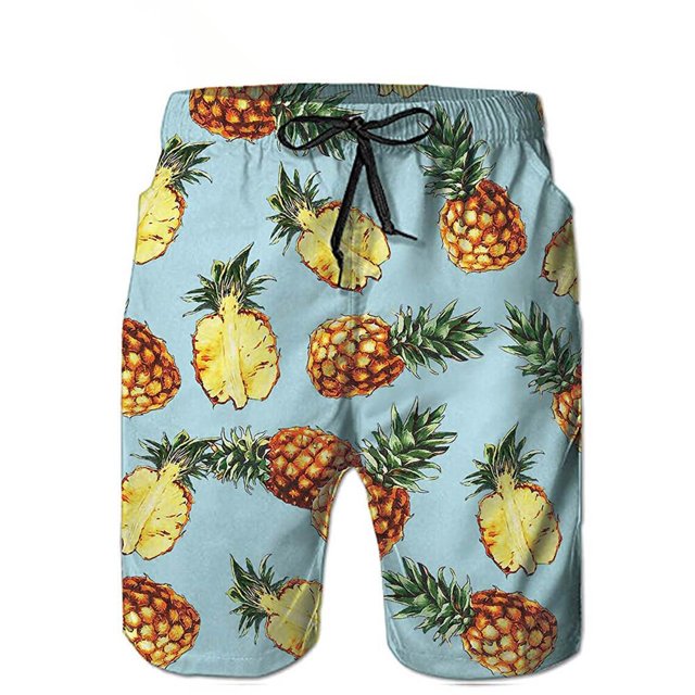 Bañador de piña divertido para hombre, pantalones cortos de playa para Surf, ropa deportiva, bañador corto para niño, ropa de baño para niños Fivean unisex