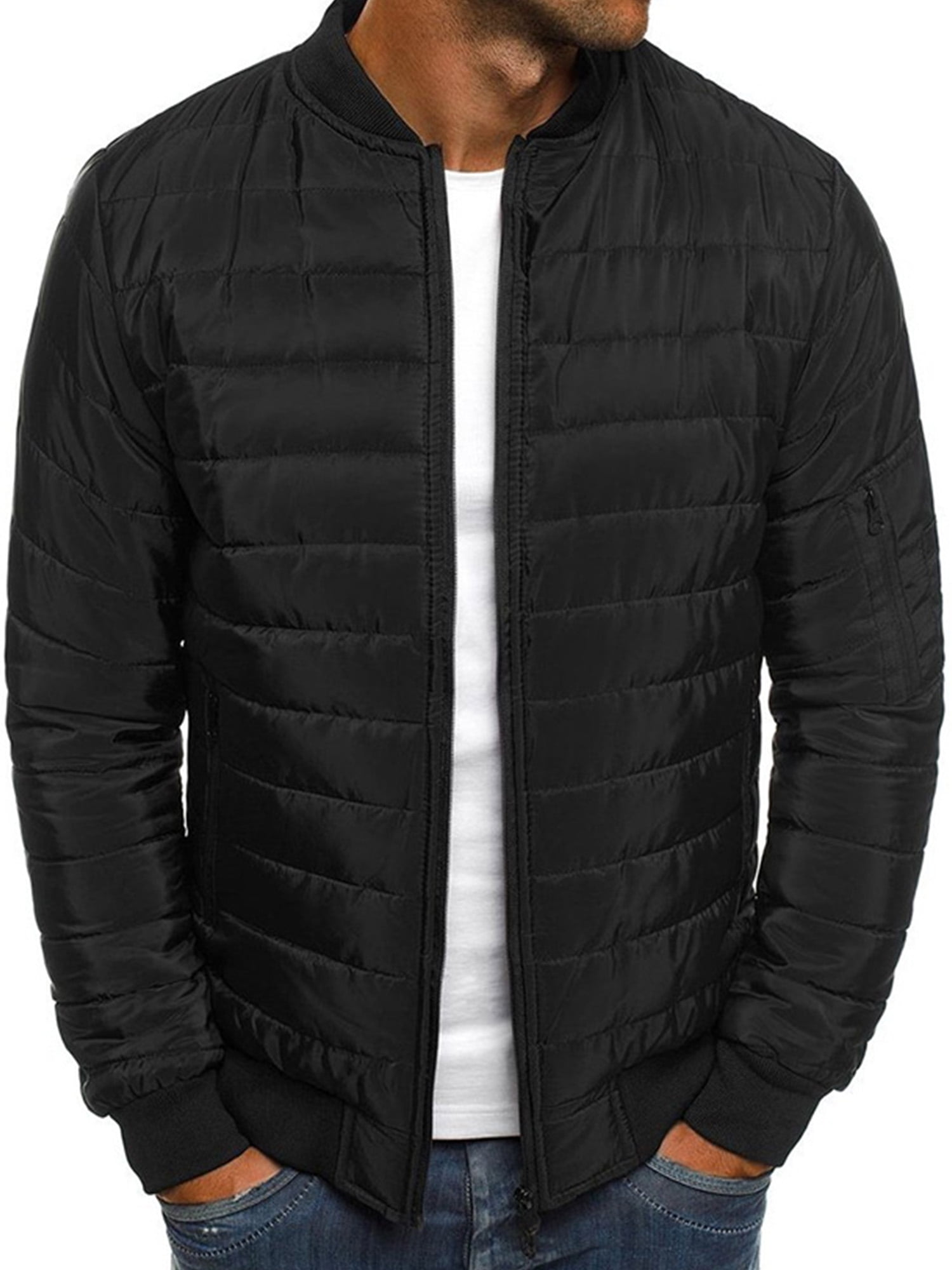 Fubotevic Mens Slim Lightweight Full-Zip Warm Winter Down Quilted Jacket Coat