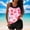 Multicolor, variant on RKSTN Womens Tankini Bathing Suit Summer Printed Color Block Crew Neck Padded Cups Modest Swim Tank Top with Swim Shorts 2 Piece Swimwear