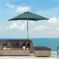 thumbnail image 2 of Outsunny 6.6x5ft Fir Wooden Patio Umbrella with Tilt Mechanism Bamboo Ribs, 2 of 10