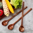 thumbnail image 4 of 3 Pcs Wooden Mixing Spoons Kitchen Soup Serving Spoons Long Handle Cooking Spoons for Kitchen Stirring Serving Cooking, 4 of 8