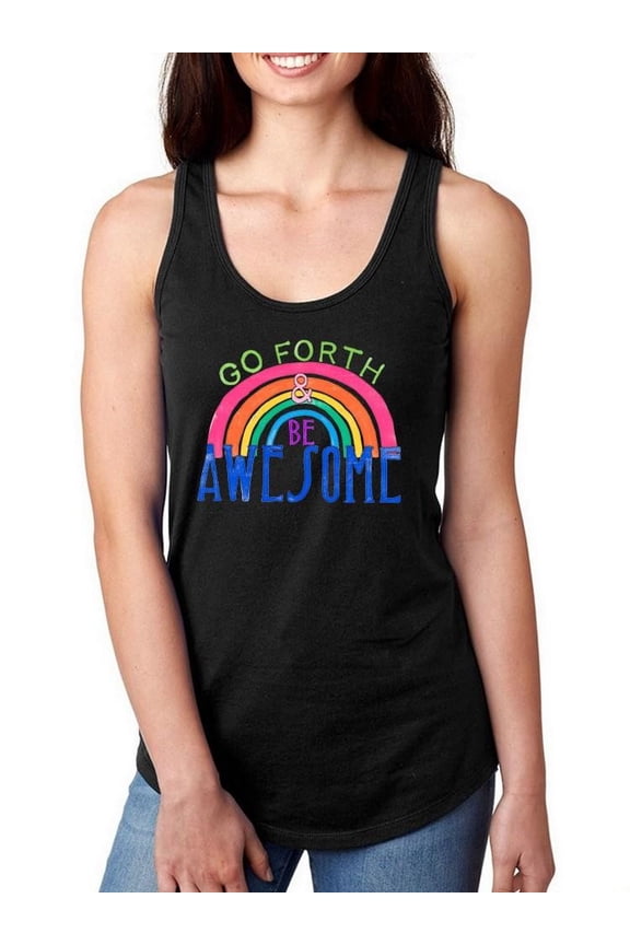 Go Forth And Be Awesome Racerback Tank Women -June Erica Vess Designs, Female x-Large