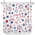 thumbnail image 4 of SUNOLIFE 4th of July Shower Curtain,Patriotic Independence Day Fabric Bathroom Curtain with Hooks,72x78 in, 4 of 4