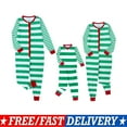 thumbnail image 1 of Matching Family Christmas Pajamas Sets Onesie Striped Print Long Sleeve Sleepwear, 1 of 7
