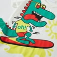thumbnail image 3 of Vedolay Shirts For Boy Boys Short Sleeve Polo Shirt Cartoon Dinosaur Printed Kids Tops,White 4-5 Years, 3 of 5