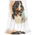 Bernese Mountain Dog Realistic Portrait Berner Soft Sofa Throw Blanket