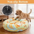 thumbnail image 4 of Vaukki 23"Dog Bed with Non Slip Bottom,Soft Warm Faux Fur Pet Bed,Comfortable Donut Round Plush Dog and Cats Beds,Orange, 4 of 8