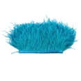 thumbnail image 2 of 1 Yard Frange de Plume d'Autruche Teinte Ruban de Dentelle Coloré Bleu Paon, 2 of 8