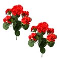 thumbnail image 2 of 2 Uds. Arbustos Geranio Artificiales 12 6 Pulgadas Flores Imitación No Tejidas Geranios() Rojo, 2 of 4