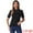 Black, variant on DARING DIVA Women's Lace Tops Mock Neck Puff Short Sleeve Floral Blouses XS White