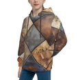 thumbnail image 2 of Fotbe Rustic Tile Pattern Pattern Youth Pullover Hooded Sweatshirt, Boys Hoodie, Kangaroo Pocket Hoodie for Kids Girls -, 2 of 6