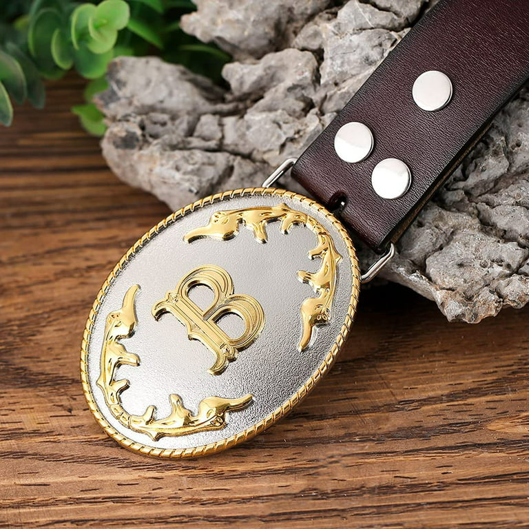 Western cowboy zinc alloy letters A to Z men's belt buckle leather belt  jeans men's leather belt buckle