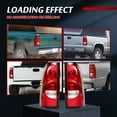 thumbnail image 4 of Tail Lights Compatible with 2003-2006 Chevy Silverado 1500 2500 3500 & 2007 Classic Body Rear Lamp Set w/Bulb and Harness Replacement for GM2800174 GM2801174 (Red/Clear Lens + Chrome Housing), 4 of 11