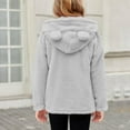 thumbnail image 4 of Miluxas Girls Fleece Jacket Kids Zip Up Fall Winter Fuzzy Sherpa Outwear Coat with Pockets Gray 14-15Years, 4 of 8