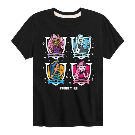 Monster High - Character Grid - Toddler And Youth Short Sleeve Graphic T-Shirt