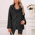 thumbnail image 4 of WTOBBY Women's Oversized Zip Up Hoodie with Fleece Lining, Long Sleeve Pullover Sweatshirt for Fall, Casual and Comfortable Jacket Style,Black L, 4 of 6