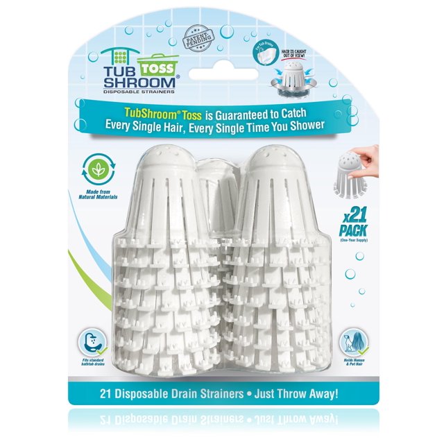 Coladores de desagüe TubShroom Toss, paquete de 21, recolector desechable de cabello