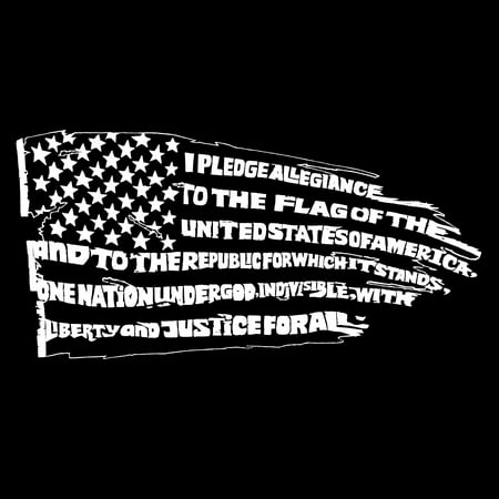 LA Pop Art Men's Word Art Crewneck Sweatshirt - Pledge of Allegiance Flag