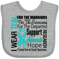 thumbnail image 3 of Inktastic Ovarian Cancer I Wear Teal Ribbon Tribute Boys or Girls Baby Bib, 3 of 4