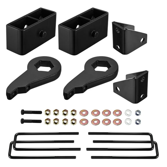 SPEEDWOW 3" Front 2" Rear Lift Leveling Kit, Compatible with Chevy Silverado 2500HD 3500HD 2WD 4WD (8-Lug) 2001-2010, Strut Spacers Leveling Kit Compatible with GMC Sierra 2500HD 3500HD 2001-2010