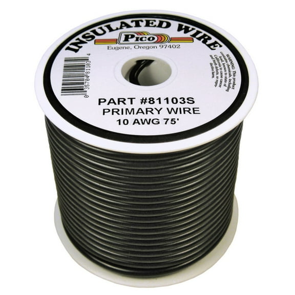 Pico 81103S Primary Wire - 10 AWG, Black, 75' Spool