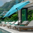 thumbnail image 4 of Autlaycil 7.5 FT Patio Umbrella, Push Button Tilt Market Umbrella, Crank and Sturdy Ribs for Garden, Deck, Backyard, Pool, Blue, 4 of 8