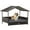 Gray#80, variant on Dog Bed PawHut Fully Enclosed Cat Litter Box with Scoop, Hooded Cat Litter House with Drawer Type Tray, Foldable Smell Proof Cat Potty with Front Entry, Top Exit, Portable Pet Toilet with Large Space