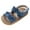 Blue, variant on WUXIAN Baby Girls Sandals Flat Bottom Non-Slip Open Toe Solid Color Cloth Pleated Upper Cute And Comfortable For Newborn Summer Espadrilles
