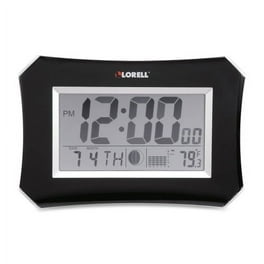Lorell LCD Wall/Alarm Clock - Digital - Quartz - LCD - Black Main Dial - Silver/Plastic Case Lorell LCD Wall/Alarm Clock - Digital - Quartz - LCD - Black Main Dial - Silver/Plastic Case