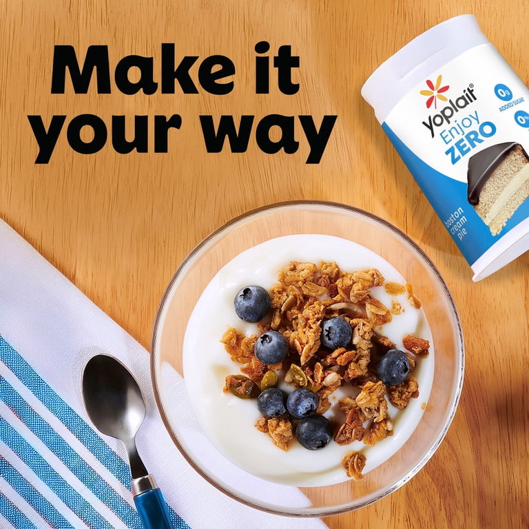 Yoplait Enjoy ZERO Boston Cream Pie Fat Free Yogurt Cup, 0g Added
