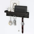 thumbnail image 3 of Key Holder Black Metal with Shelf Key Board Key Storage Wall Key Rack Hanger Key Hooks Key Rack Hallway Key Holder Hook for Key Hooks, 3 of 5