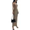 thumbnail image 4 of Txlixc Vestido largo de mujer, vestido de unión hueco con correas de spaghetti de color sólido para adultos Txlixc  moda, 4 of 9