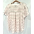 thumbnail image 2 of RXB Women's Hi-Lo Embroidered Shirt ( White & Powder Pink Stripes, Large), 2 of 2